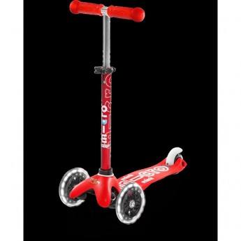 Самокат MICRO MINI DELUXE красный LED светящиеся колеса Самокат MICRO MINI DELUXE красный LED светящиеся колеса