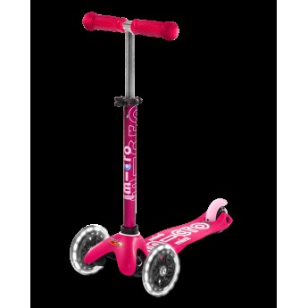 Самокат MICRO MINI DELUXE розовый LED светящиеся колеса Самокат MICRO MINI DELUXE розовый LED светящиеся колеса